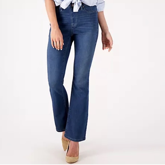 NWOT Laurie Felt Regular Pull-on Bootcut Knit Clean Jeans SIZE LARGE - Picture 3 of 7